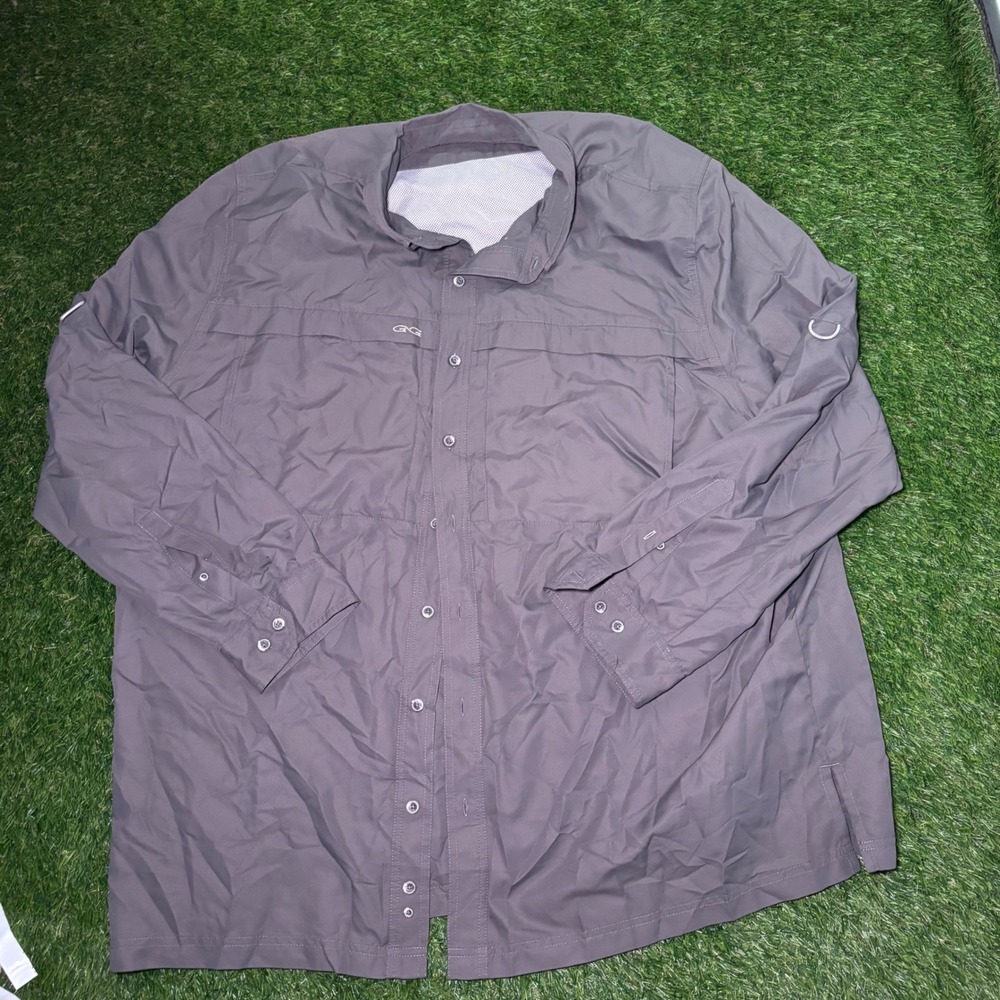 GameGuard Outdoors Mens 3X Gray Long Sleeve Fishing Shirt Ripstop 1024